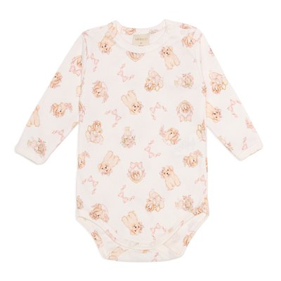 Body Manga Longa Mini e Co em Algodão Egípcio Cachorrinhas