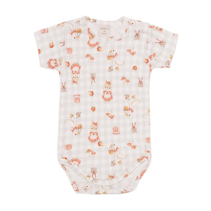 Body Manga Curta Mini e Co em Algodão Egípcio Hamster