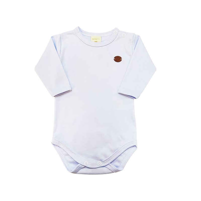 Body Manga Longa Mini e Co em Algodão Egípcio Branco