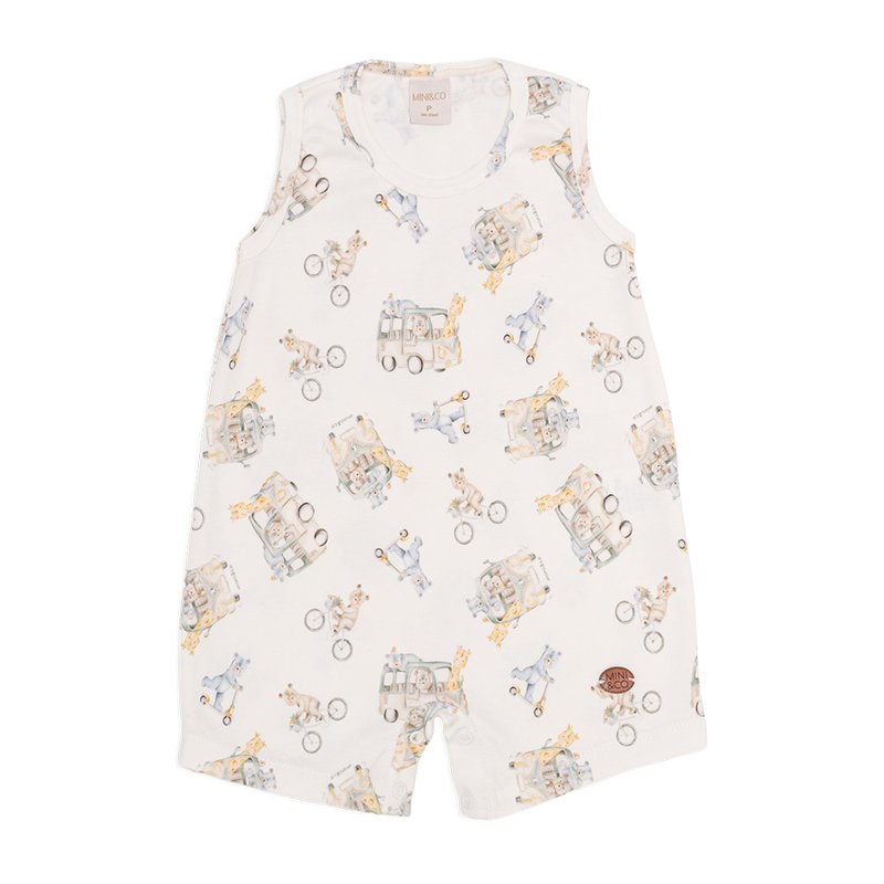 Macacão Regata Mini e Co em Algodão Egípcio Bichinhos