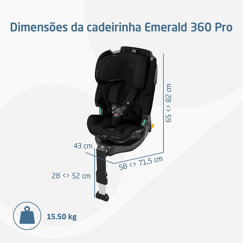 Dimensões Cadeira para Carro Maxi-Cosi Emerald 360° Pro de 40 a 150cm
