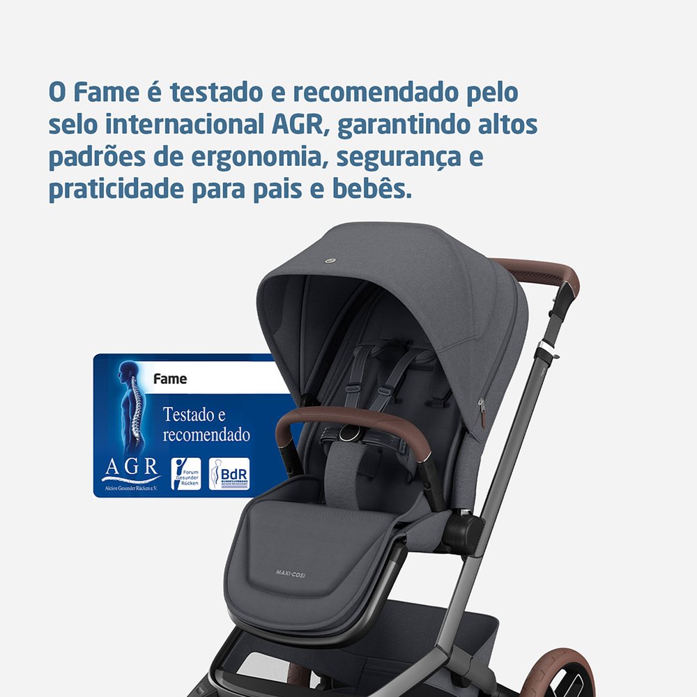 Carrinho de Bebê Maxi-Cosi Fame Travel System com Bebê Conforto