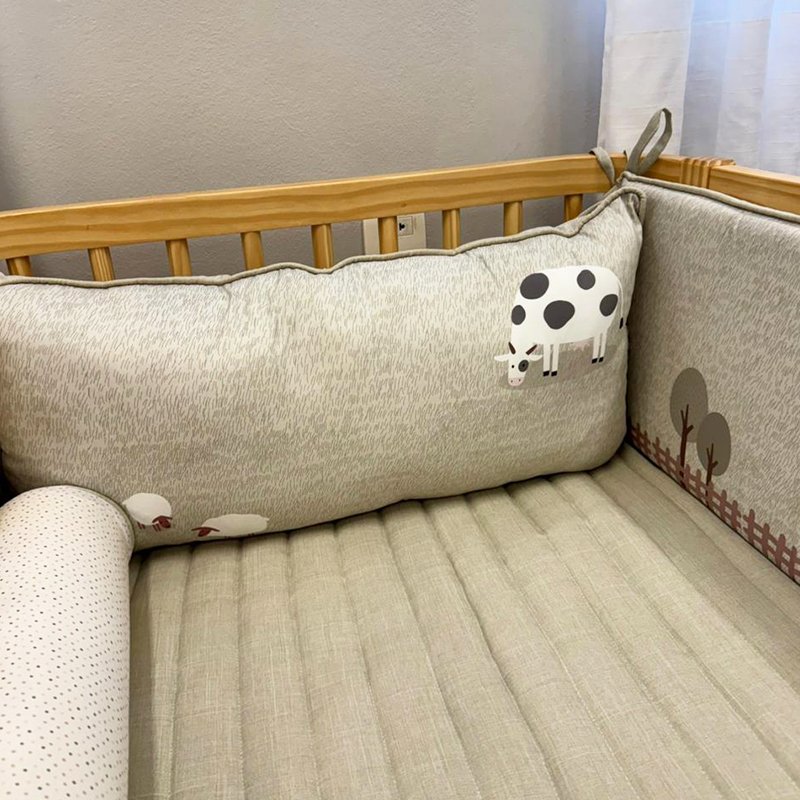 Cabeceira Kit Berço Coração de Mãe Fazendinha 8 Peças