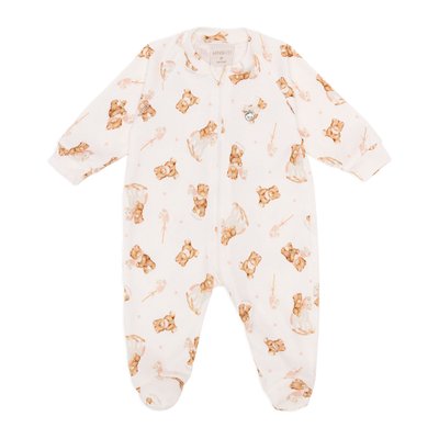 Macacão Mini e Co em Algodão Egípcio com Zíper Ursinha e Cavalinho