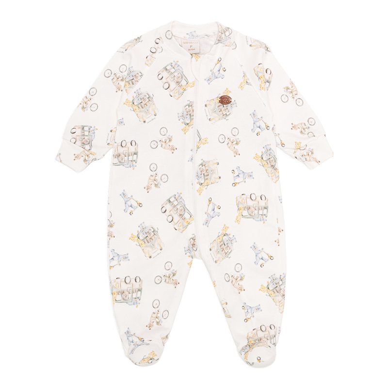 Macacão Mini e Co em Algodão Egípcio com Zíper Bichinhos