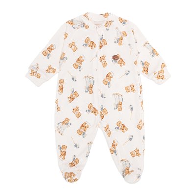 Macacão Mini e Co em Algodão Egípcio com Zíper Ursinho e Cavalinho