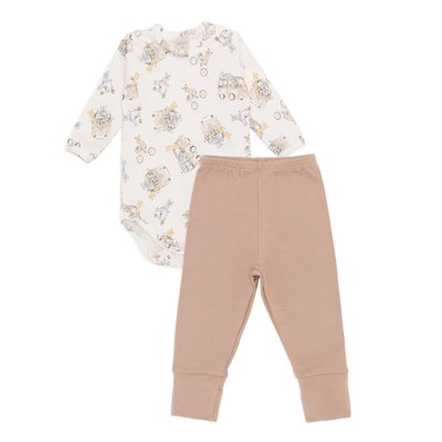 Conjunto de Body com Calça Mini e Co em Algodão Egípcio Bichinhos