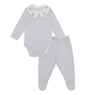 Conjunto de Body com Calça Mini e Co em Algodão Egípcio Cachorrinhos