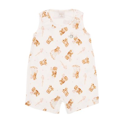 Macacão Regata Mini e Co em Algodão Egípcio Ursinha e Cavalinho