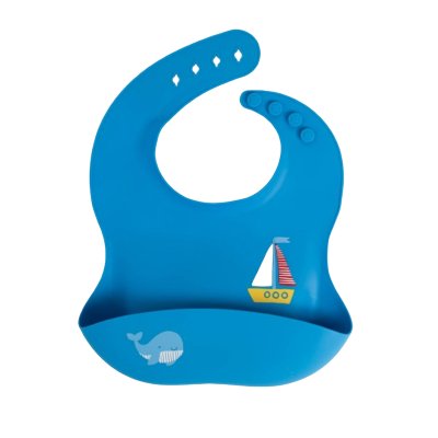 Babador de Silicone Büp Baby em Silicone com Cata-Migalhas Ursinho Navy Azul