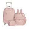 kit mala maternidade com rodinhas mochila urban necessaire para bebe masterbag baby borboleta rosa