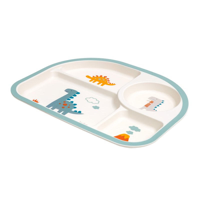 detalhes prato infantil buba magic com divisorias magic dino