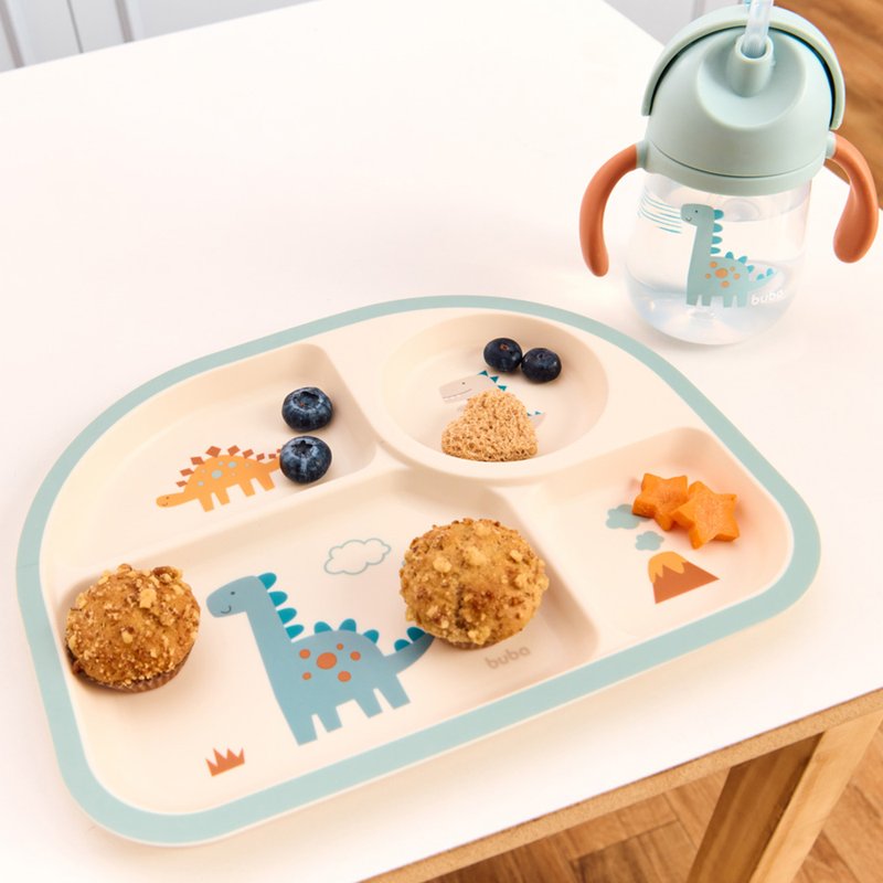 refeicao prato infantil buba magic com divisorias magic dino