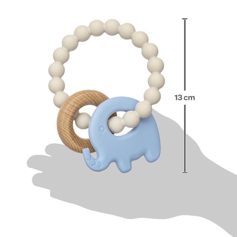 medidas mordedor buba em silicone e bambu elefante 4m azul