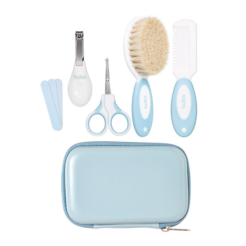 kit cuidados de higiene buba com estojo azul